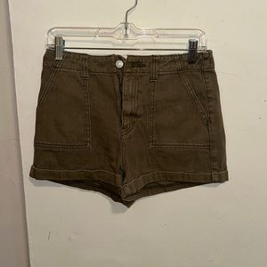 Forest green denim shorts!